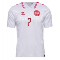 Camiseta Dinamarca Mathias Jensen #7 Visitante Equipación Eurocopa 2024 manga corta